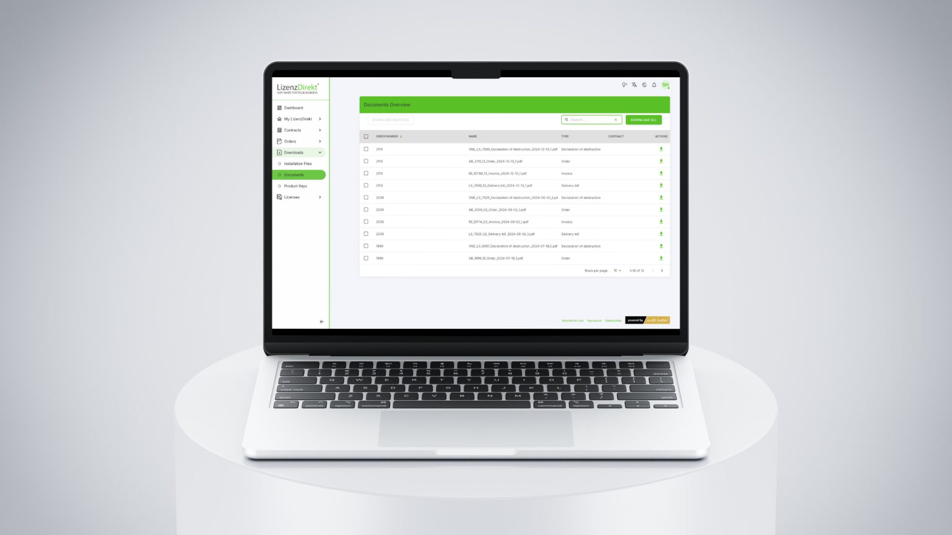 Docs Overview im Light Mode